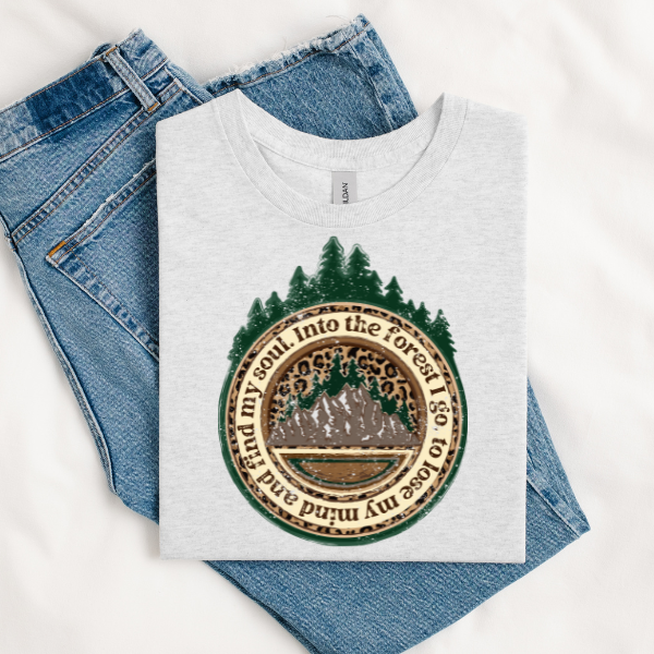 Into the forest I go DTF TRANSFER Rustic Key Transfers