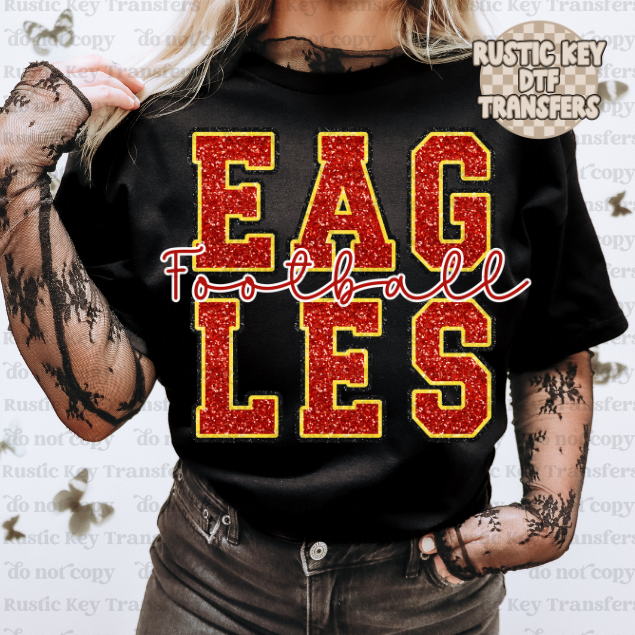 Eagles football glitter DTF TRANSFER