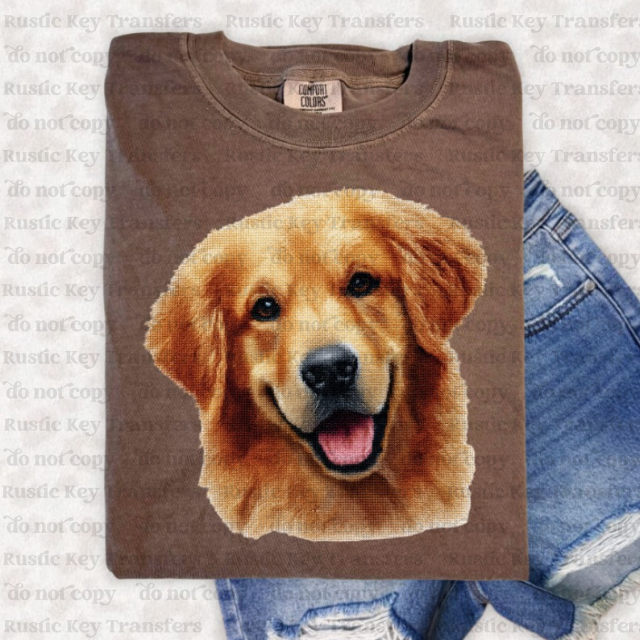 Golden Doodle DTF Transfer, Ready to Press