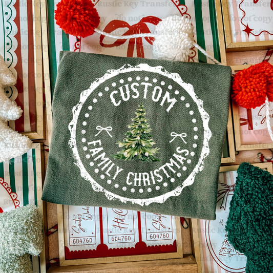 Custom Family Christmas (WHITE) DTF Transfer, Ready to Press