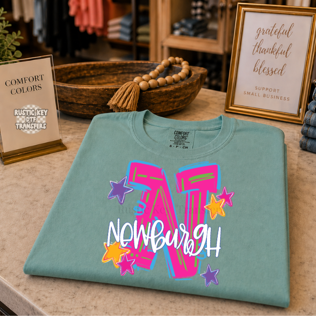 Neon Hype Newburgh DTF Transfer, Ready to Press