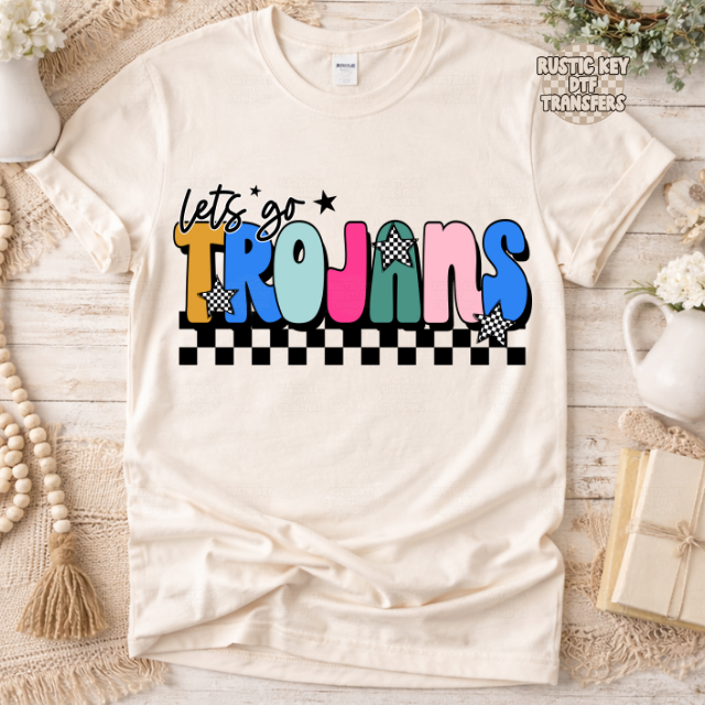 Let's go Trojans DTF Transfer, Ready to Press