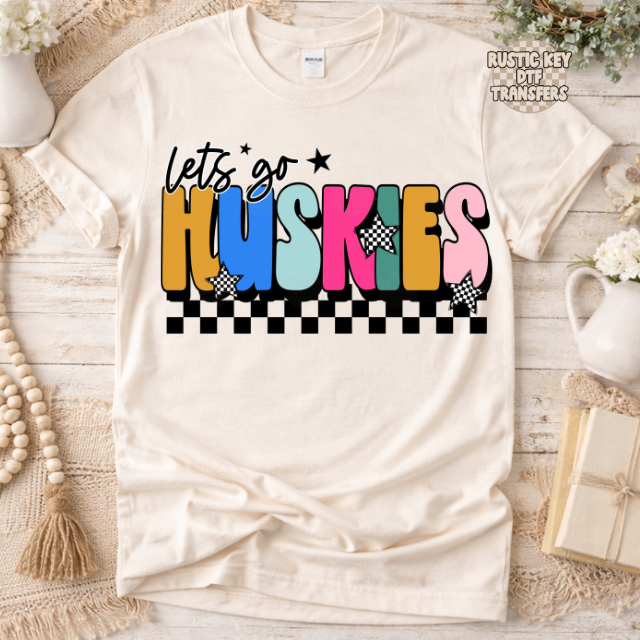 Let's go Huskies DTF Transfer, Ready to Press