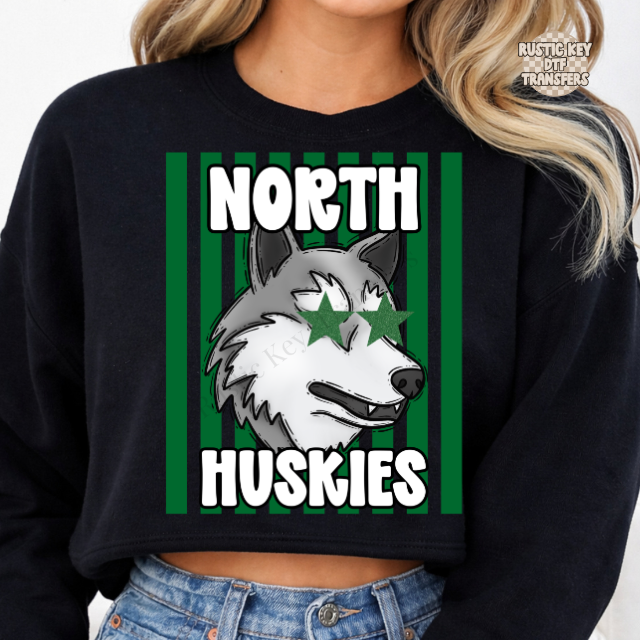 North Huskies stripes DTF Transfer, Ready to Press