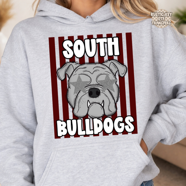 South bulldogs stripes DTF Transfer, Ready to Press
