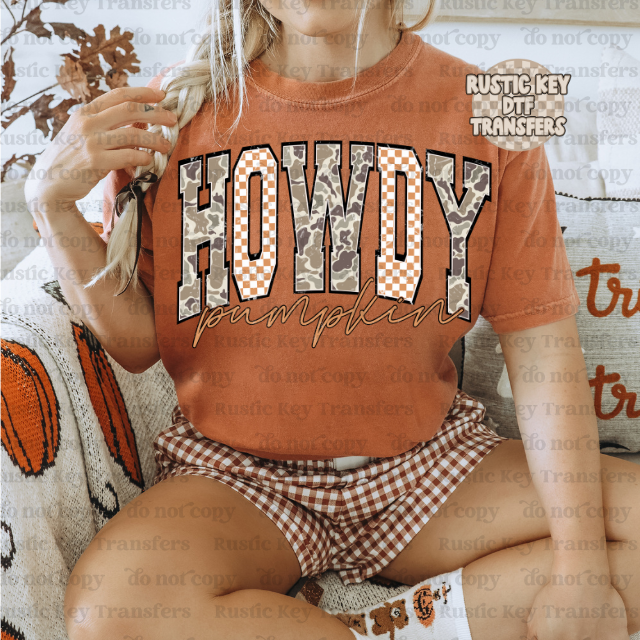 Howdy Pumpkin DTF Transfer - Ready To Press
