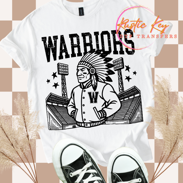 Warriors mascot DTF TRANSFER