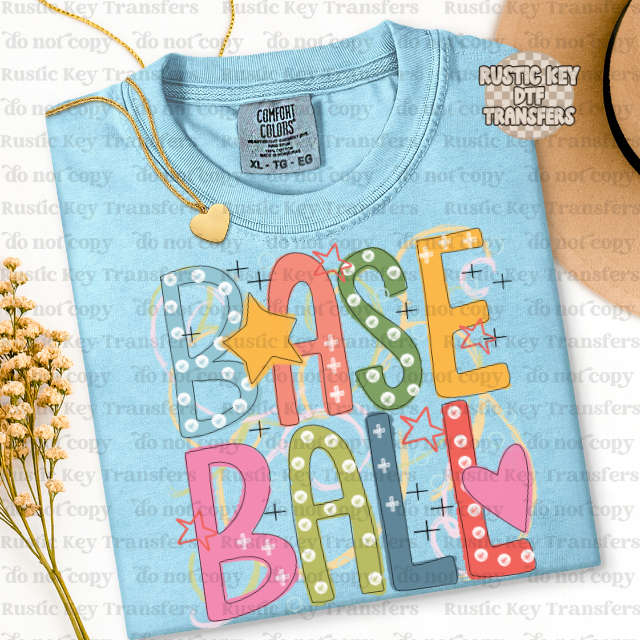 Baseball DTF Transfer, Ready to Press