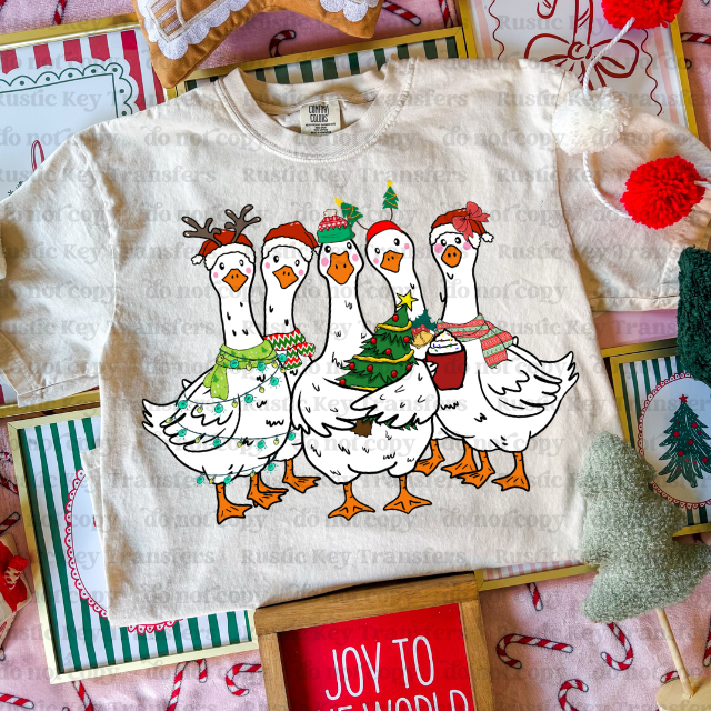 Festive goose DTF Transfer, Ready to Press