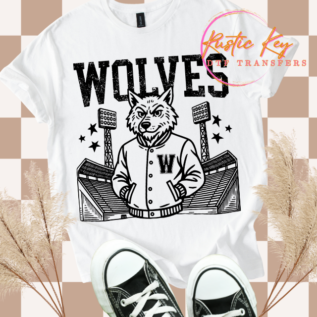 Wolves mascot DTF TRANSFER