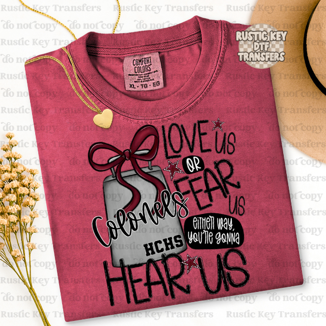 Colonels Love us DTF Transfer, Ready to Press