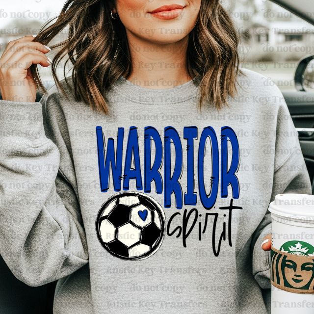 Warrior soccer spirit DTF Transfer, Ready to Press