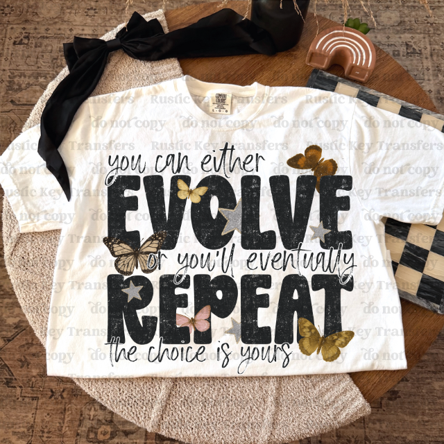 Evolve or repeat DTF Transfer, Ready to Press