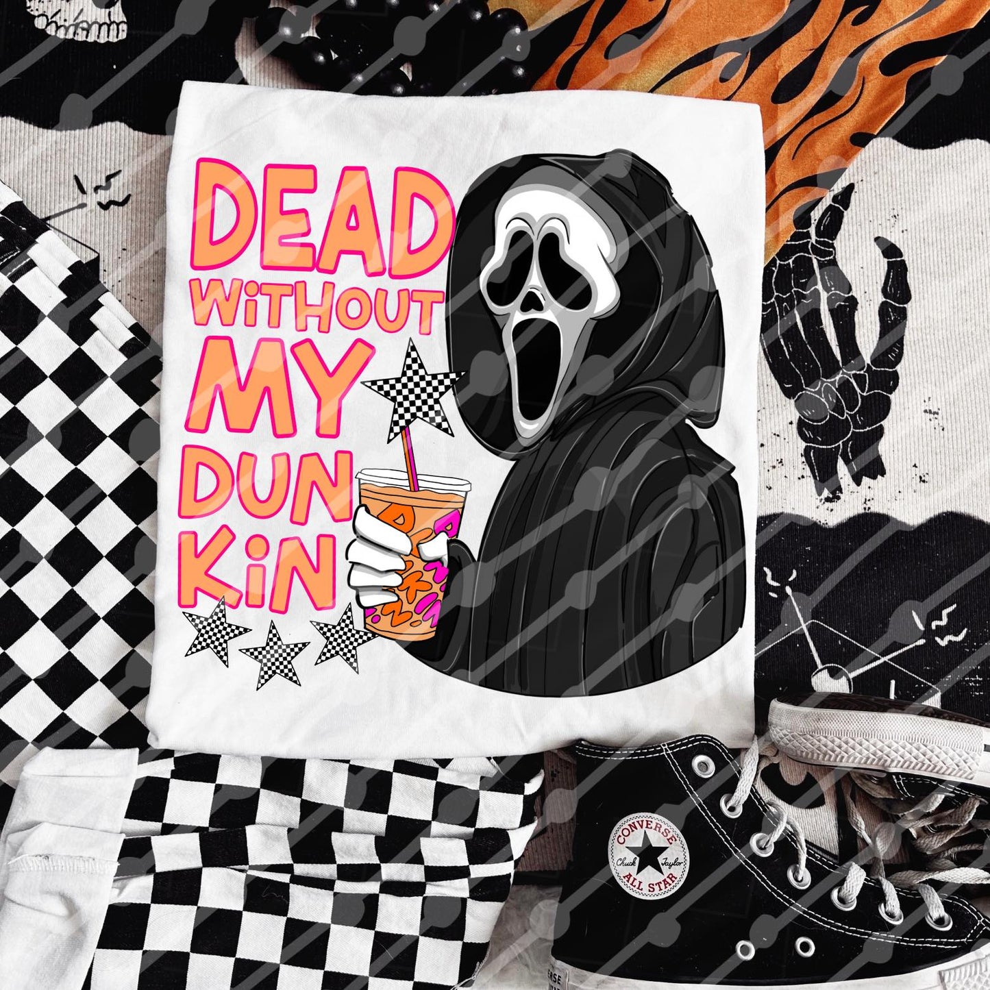Dead without my dunkin DTF TRANSFER Rustic Key Transfers