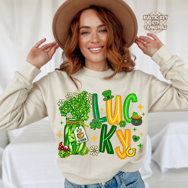 Lucky pot of gold DTF Transfer, Ready to Press