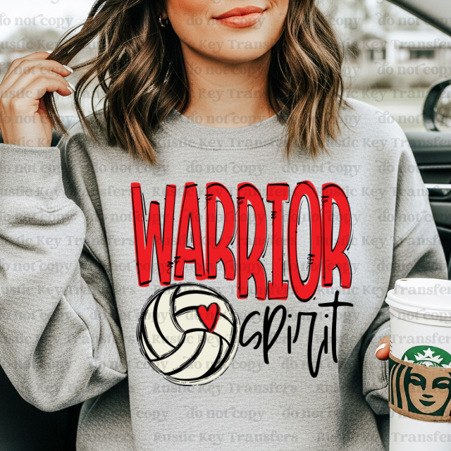 Warrior Volleyball spirit DTF Transfer, Ready to Press