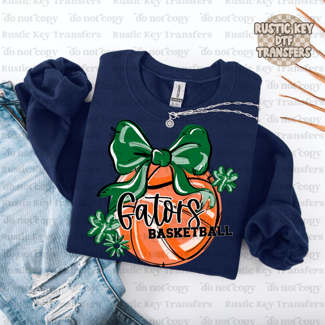 Gators basketball bow DTF Transfer, Ready to Press