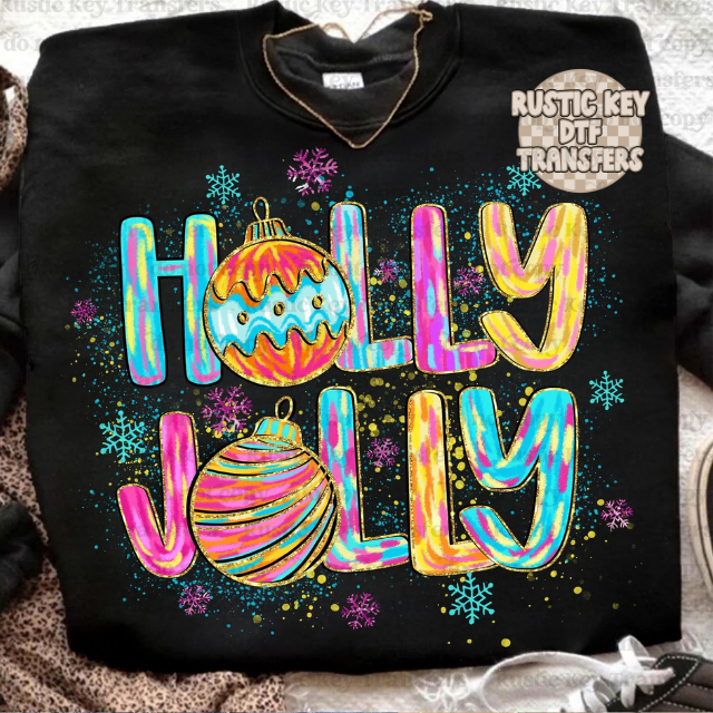 Holly Jolly DTF Transfer, Ready to Press