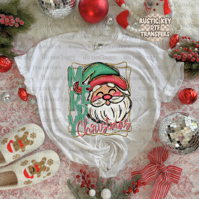 Merry Christmas DTF Transfer, Ready to Press