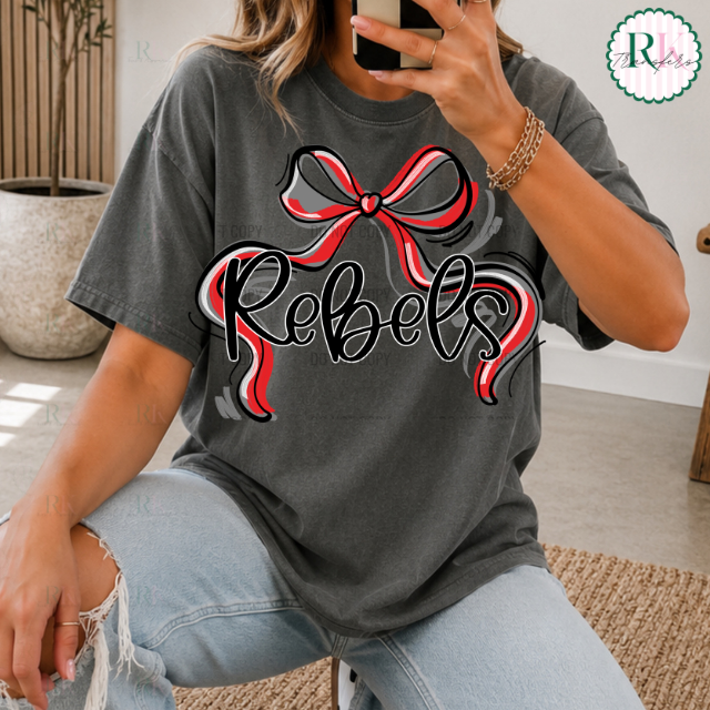 Rebels prepster ribbon DTF Transfer, Ready to Press Rustic Key Transfers