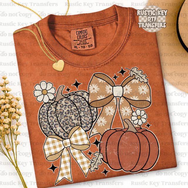 Fall pumpkin DTF Transfer - Ready To Press