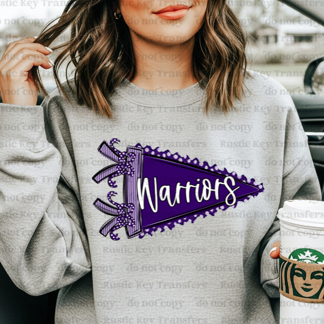 Warrior pennant DTF Transfer, Ready to Press