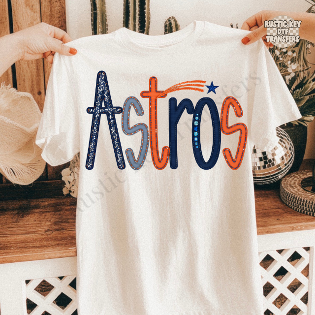 Astros DTF Transfer, Ready to Press