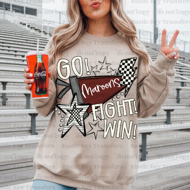 Maroons mascot pennant DTF TRANSFER