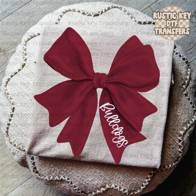 Bulldogs Bow DTF Transfer, Ready to Press