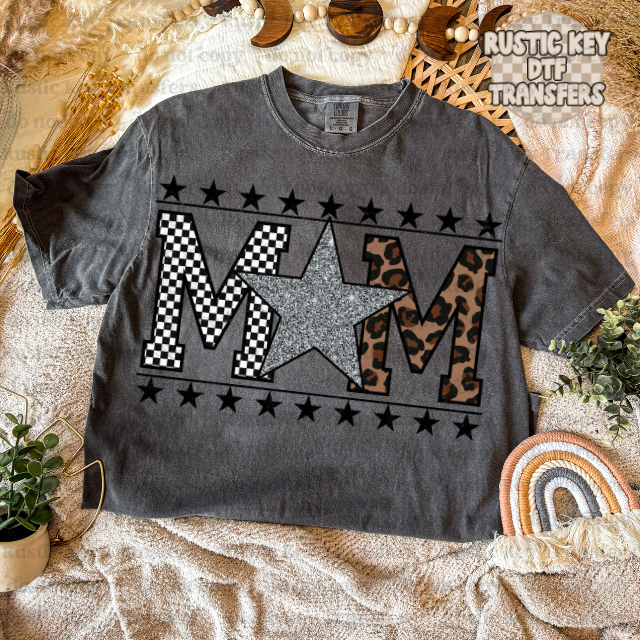 Mom with silver star DTF Transfer, Ready to Press