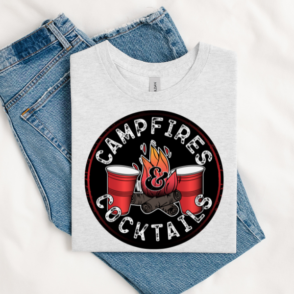 Campfires & cocktails DTF TRANSFER Rustic Key Transfers