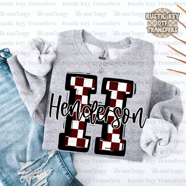 Henderson Checkered so sporty DTF Transfer, Ready to Press