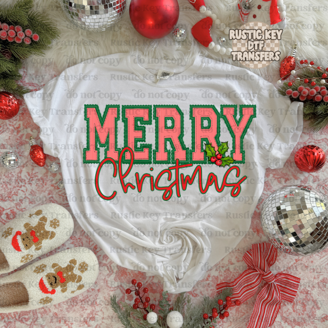 Merry Christmas prepster DTF Transfer, Ready to Press