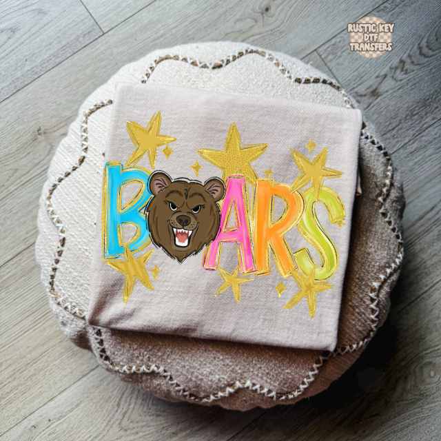 Bears mascotc DTF Transfer, Ready to Press