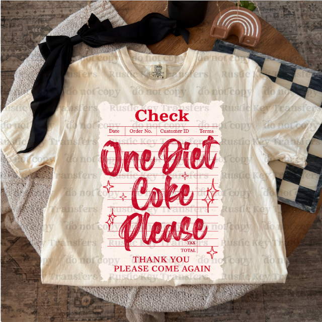 One Diet Coke please mascot DTF Transfer, Ready to Press