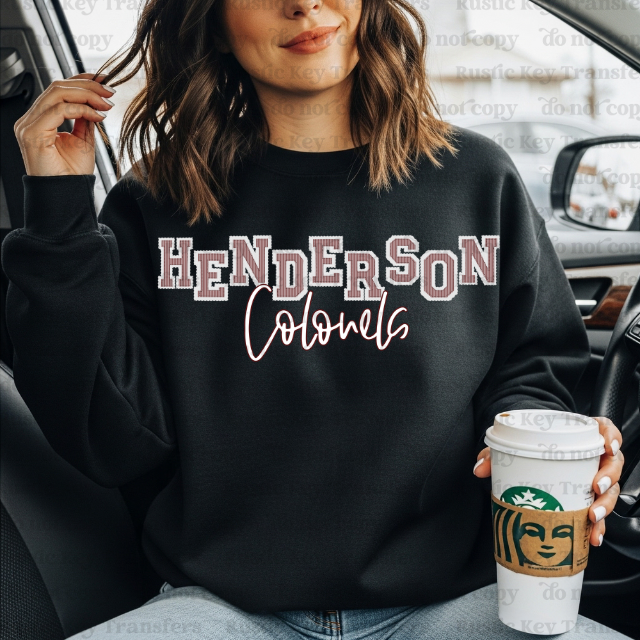 Henderson Colonels DTF Transfer, Ready to Press