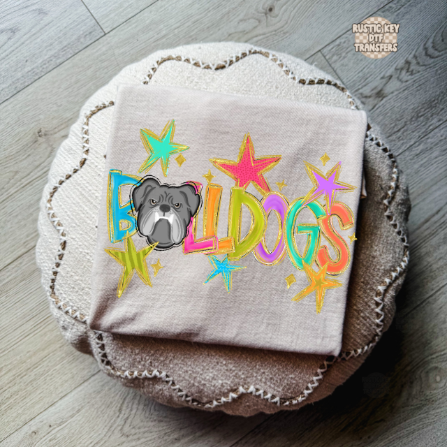 Bulldogs mascot Colorful DTF Transfer, Ready to Press