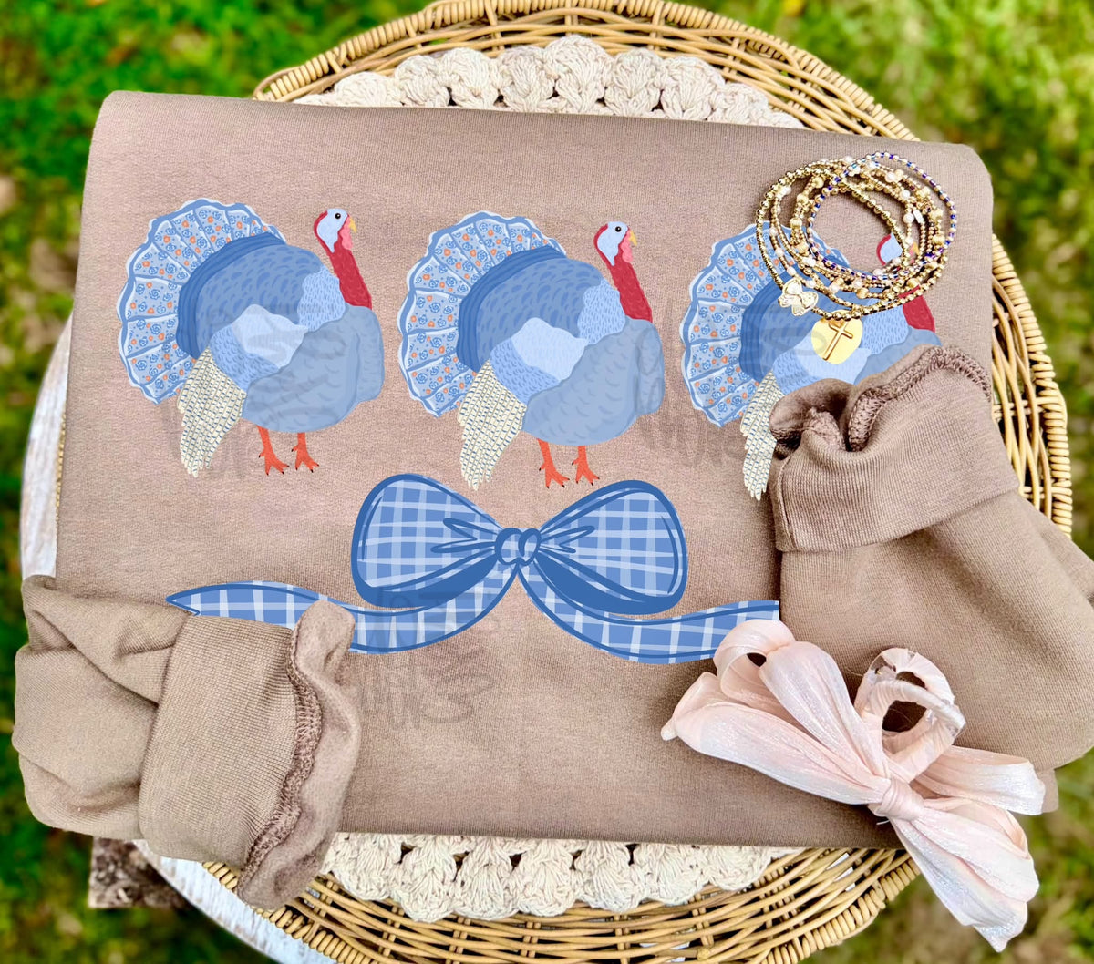 Grand Millennial Turkey DTF Transfer, Ready to Press Rustic Key Transfers