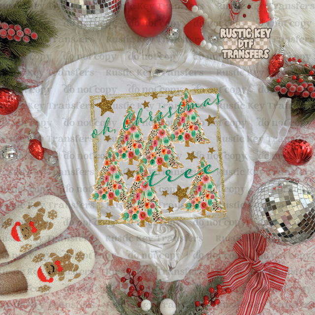 Oh, Christmas Tree DTF Transfer, Ready to Press