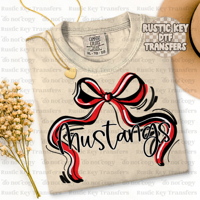 Mustangs Mascot Bow DTF TRANSFER