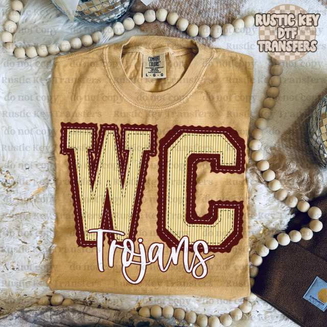 Webster County Trojans Prepster DTF Transfer, Ready to Press