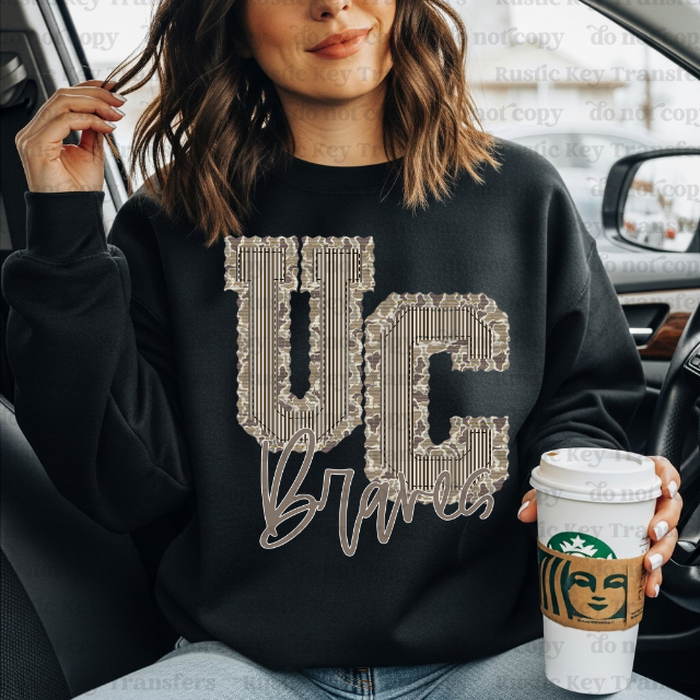 Union County Braves camo DTF Transfer, Ready to Press