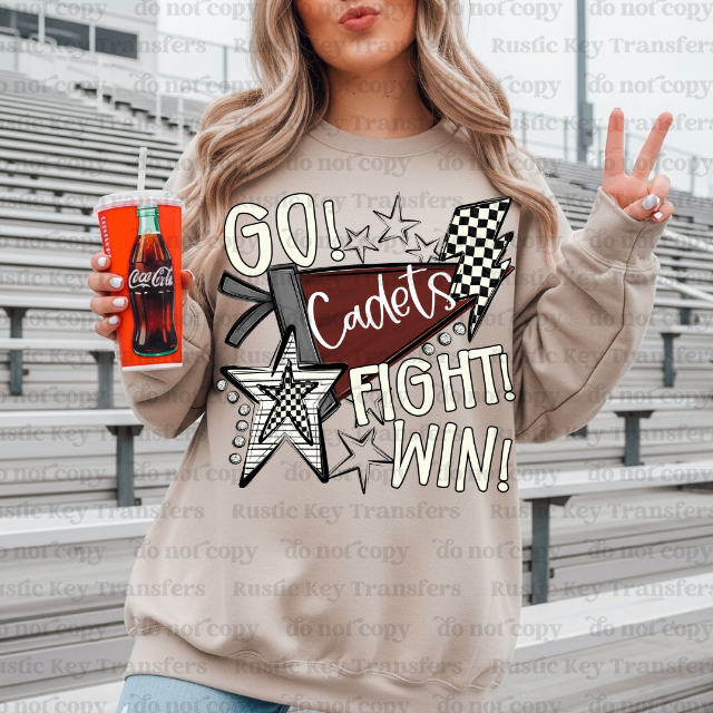 Cadets mascot pennant DTF TRANSFER