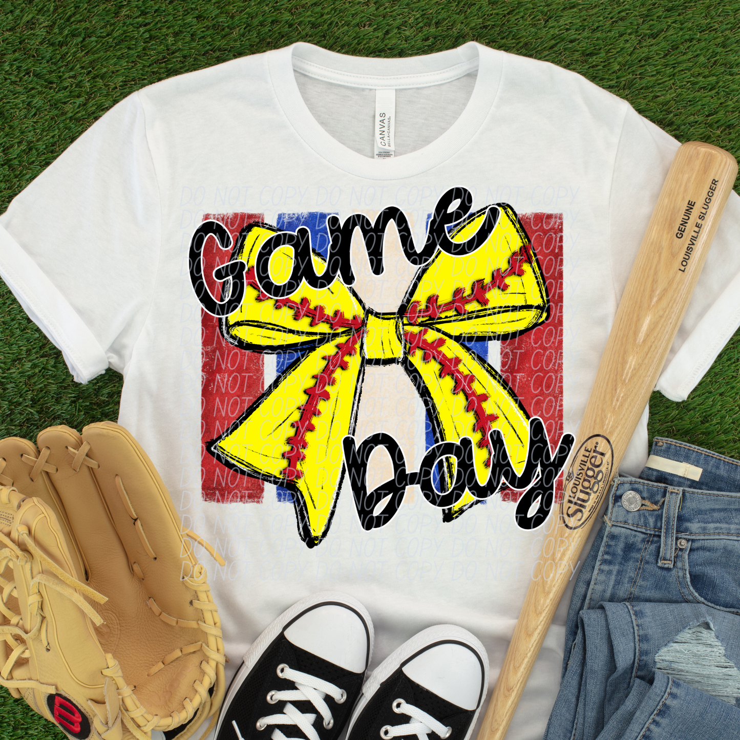 Game day softball red and blue DTF Transfer, Ready to Press