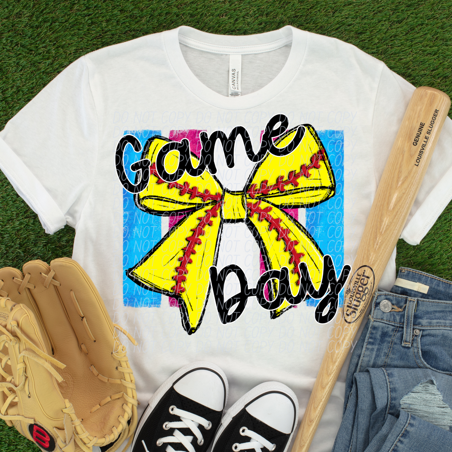 Game day sky blue and pink DTF Transfer, Ready to Press