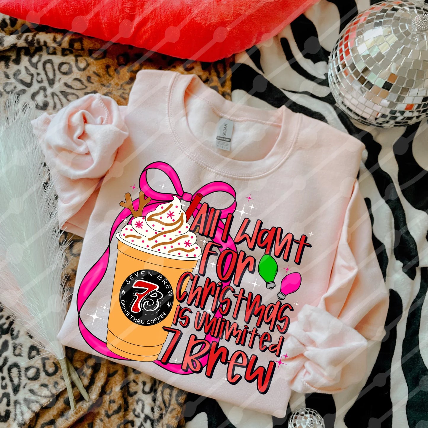 All i want for Christmas DTF Transfer, Ready to Press