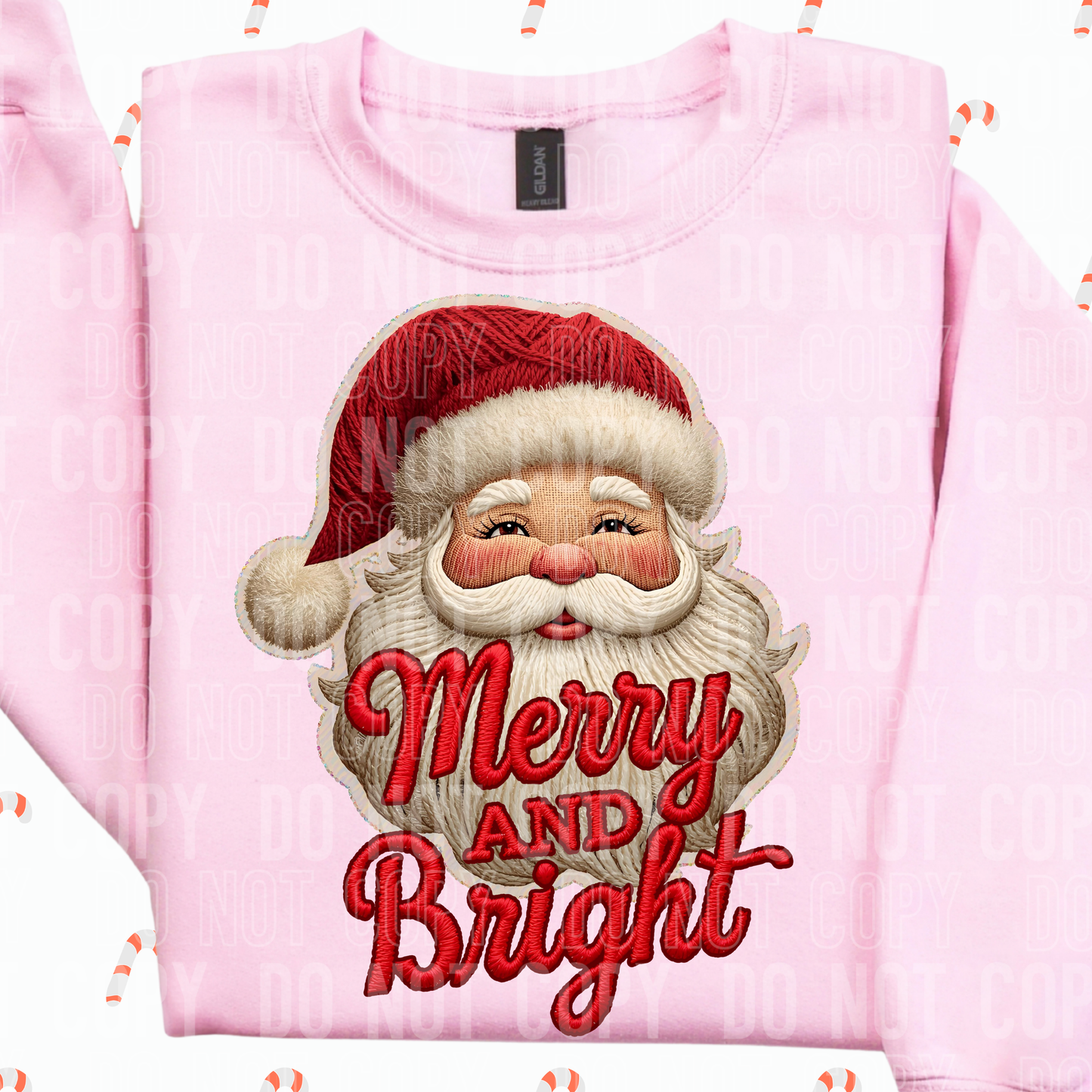 Merry & Bright faux DTF Transfer, Ready to Press