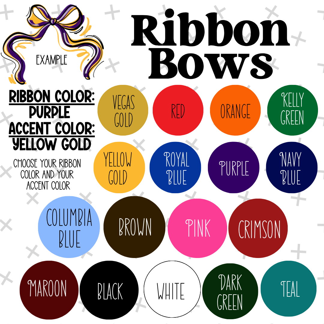 Custom Ribbon Mascot Bow DTF TRANSFER: Ready To Press