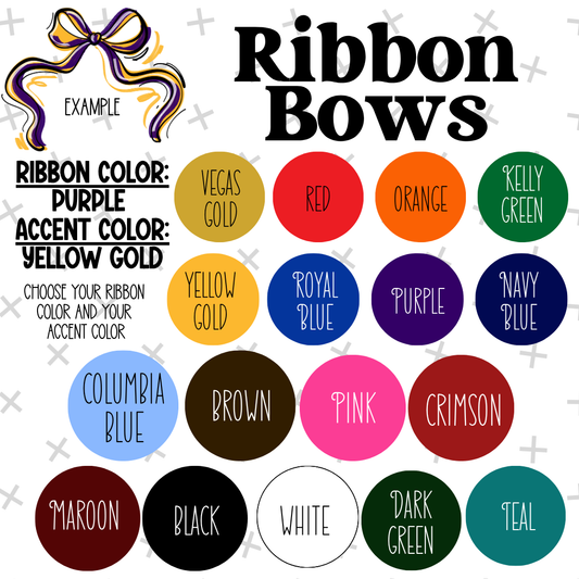 Custom Ribbon Mascot Bow DTF TRANSFER: Ready To Press