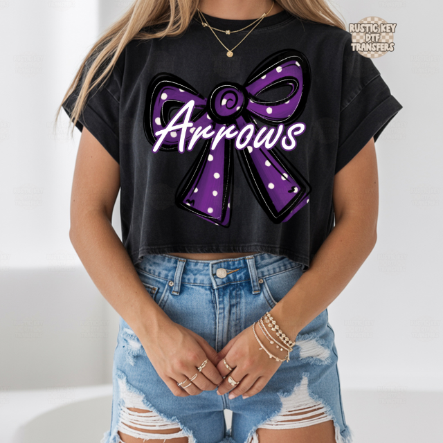 Arrows Polka dot bow DTF Transfer, Ready to Press